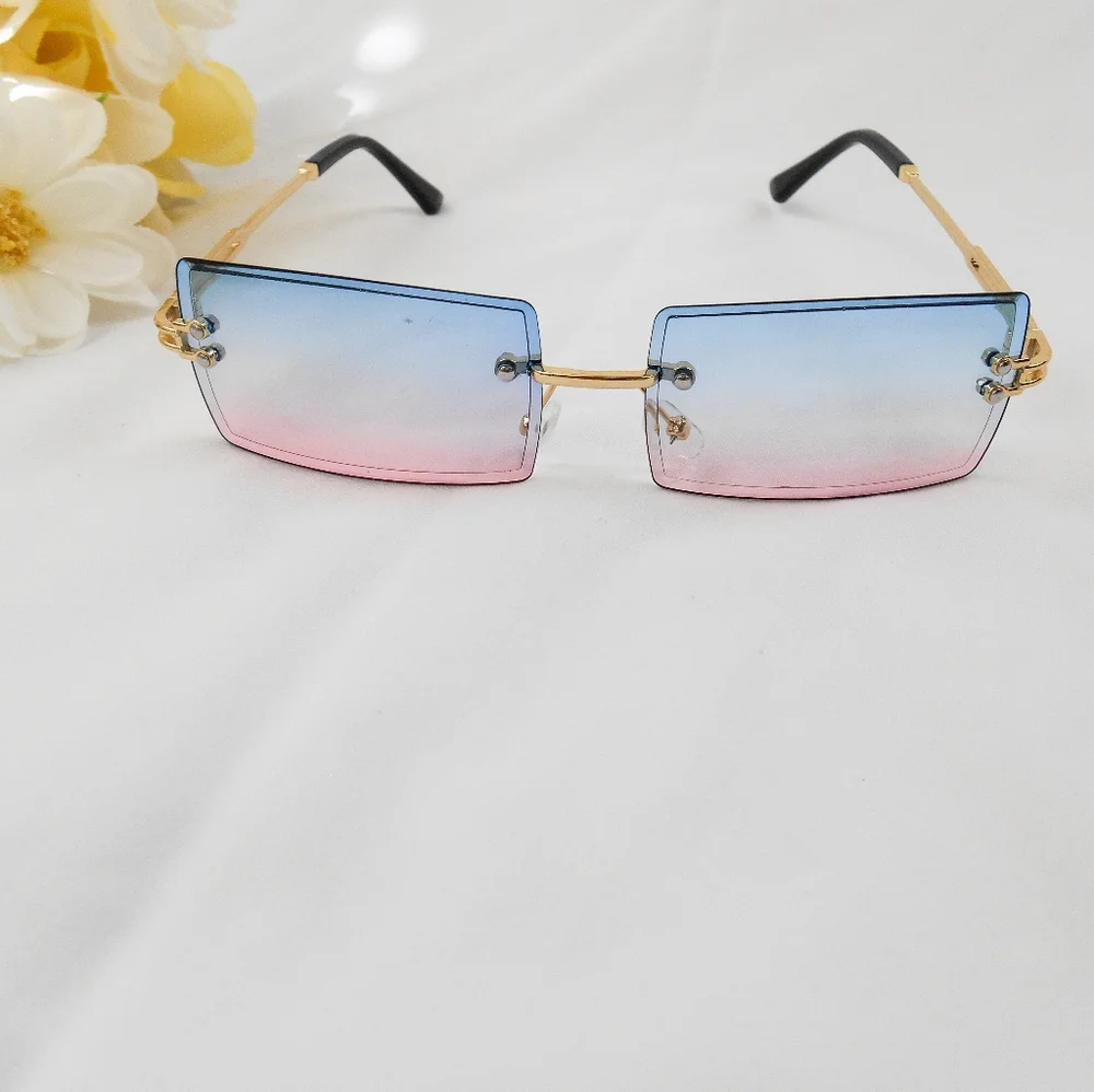 Gradient Rimless Sunglasses - Picture 6 of 8